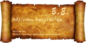 Bárdos Emiliána névjegykártya